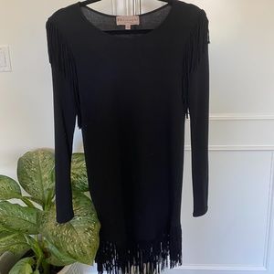 Philosophy Black Fringe Dress